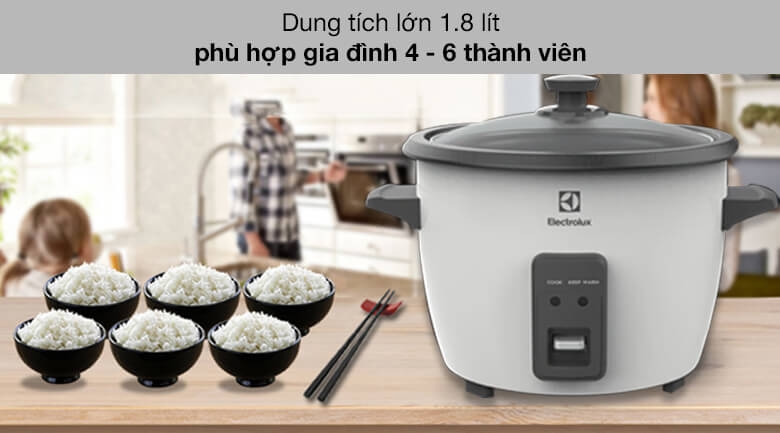 NỒI CƠM ĐIỆN ELECTROLUX 1.8L E2RC1-320W - Ni Cm in Np Ri Electrolux E2RC1 320W 1.8L 1