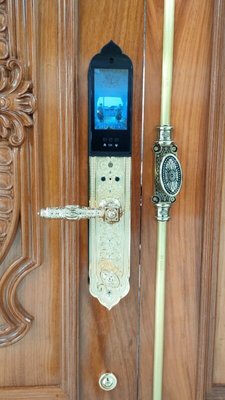 KHÓA CỬA ĐIỆN TỬ FACE ID APP WIFI DEMAX SL9882 24K BRASS ĐÚC ĐỒNG NGUYÊN CHẤT