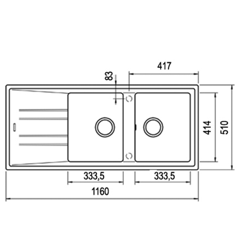 CHẬU ĐÁ NHÂN TẠO TEKA STONE 80 B-TG 2B 1D GREY 115400008 - SON 133