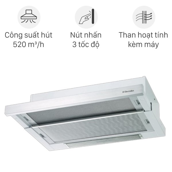 MÁY HÚT MÙI ELECTROLUX EFP6520X BẰNG THÉP KHÔNG GỈ 60CM