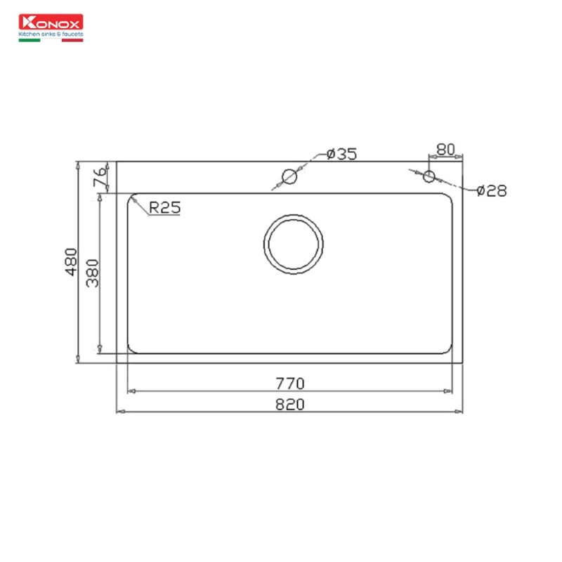 CHẬU RỬA BÁT CHỐNG XƯỚC KONOX WORKSTATION SINK KN8248SO DEKOR