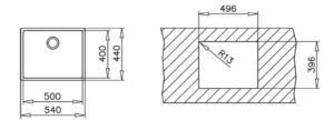 CHẬU RỬA BE LINEA ARQ 54 41 40150154 - be linea r15 50 40