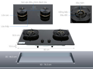 BẾP GA ÂM ELECTROLUX 80CM EHG8250BC ULTIMATETASTE 500 2 VÙNG NẤU - bep ga am electrolux ehg8250bc 638793746338134432