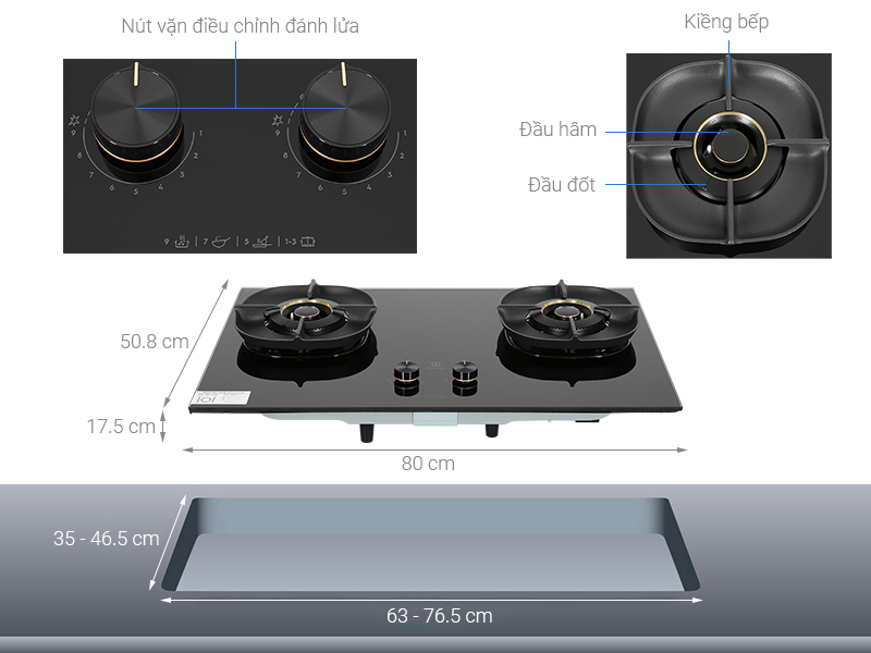 BẾP GA ÂM ELECTROLUX 80CM EHG8251BC ULTIMATETASTE 700 2 VÙNG NẤU