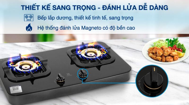 BẾP GA DƯƠNG ELECTROLUX 70CM ETG7286GKR ULTIMATETASTE 300 2 VÙNG NẤU
