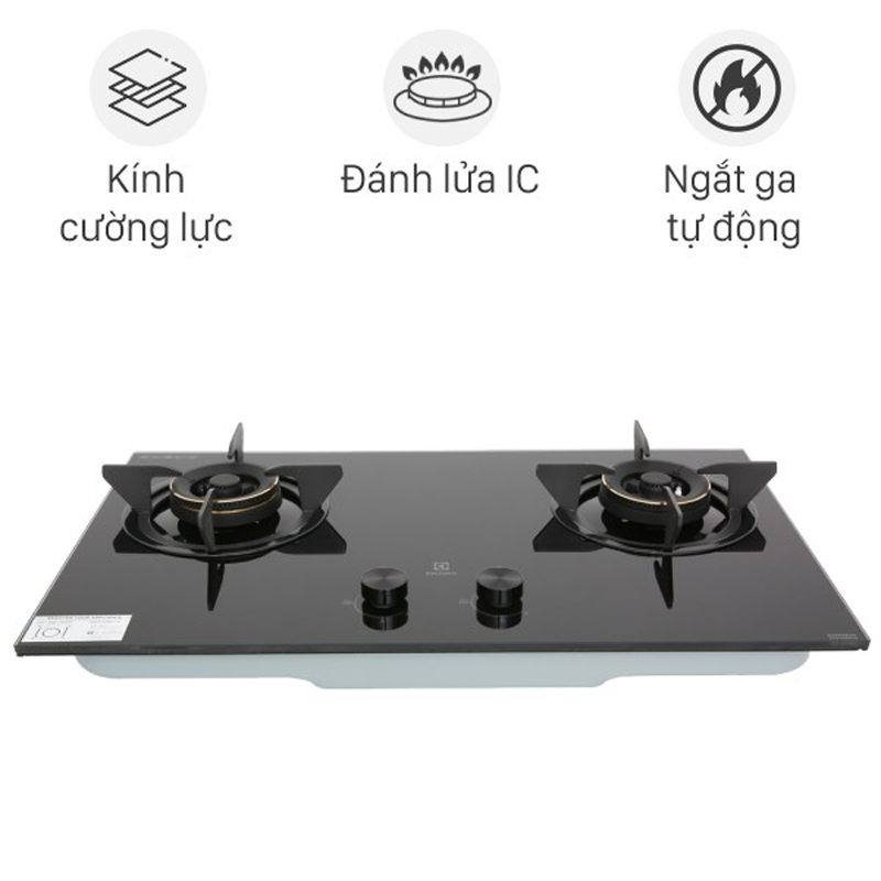 BẾP GA GANAR ELECTROLUX 78CM EHG7230BE 2 MÂM CHIA LỬA - bep gas doi am kinh electrolux ehg7230be 3bc9202b