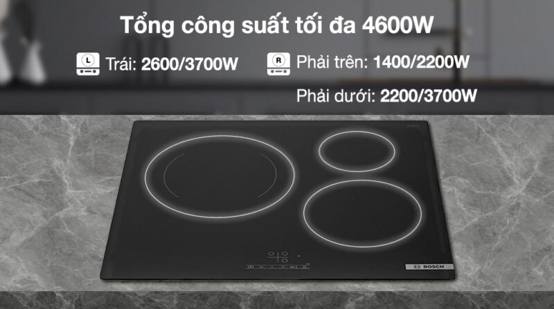 BẾP TỪ BOSCH 3 VÙNG NẤU PUJ61RBB5E SERI 4 - bep tu 3 vung nau lap am bosch puj61rbb5e cong suat