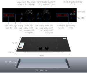 BẾP TỪ ĐÔI LẮP ÂM COMFEE AI KNOB CIH-55DSU - bep tu doi lap am comfee ai knob cih 55dsu note 638705650439072660
