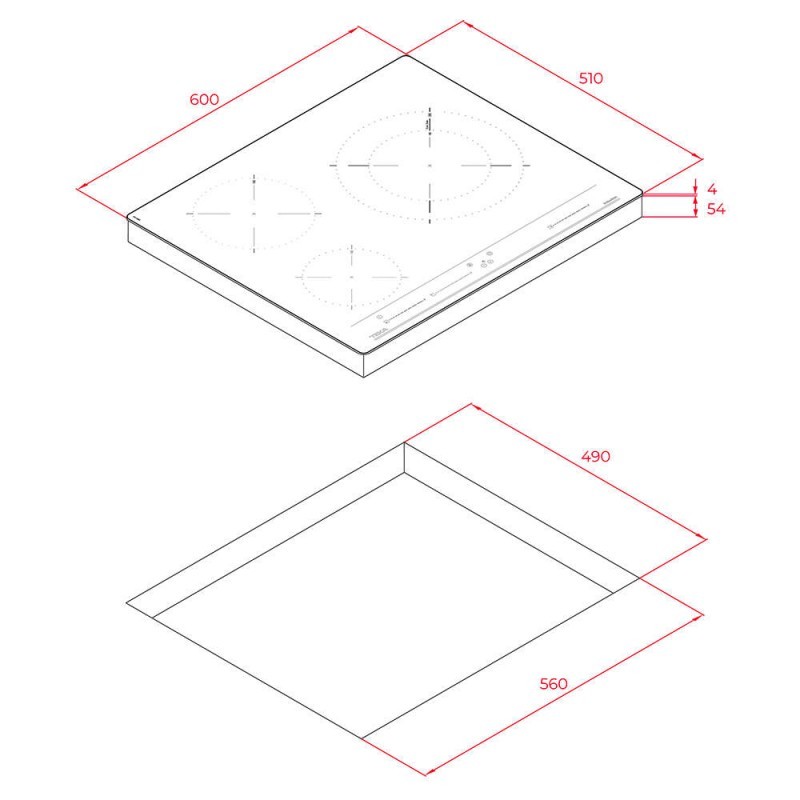 KÍCH THƯỚC BẾP ĐIỆN TỪ TEKA IBC 63015 BK MSS 112520018