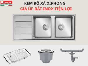 CHẬU RỬA BÁT KONOX TURKEY SINK BETA 1160 BÀN TRÁI - chau inox konox beta 1160 ban trai 5