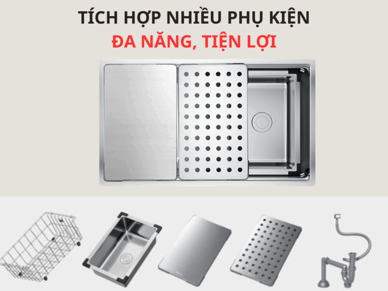 CHẬU RỬA BÁT CHỐNG XƯỚC KONOX WORKSTATION SINK – UNDERMOUNT SINK KN7644SU DEKOR