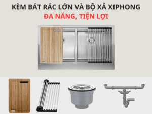 CHẬU RỬA BÁT KONOX WORKSTATION SINK – APRON SINK KN8751DA RETTA - chau inox konox kn8751da retta 5