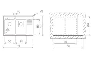 CHẬU RỬA TEKA FRAME 2B 1/2D - chau ru frame 2b 1 2d kt