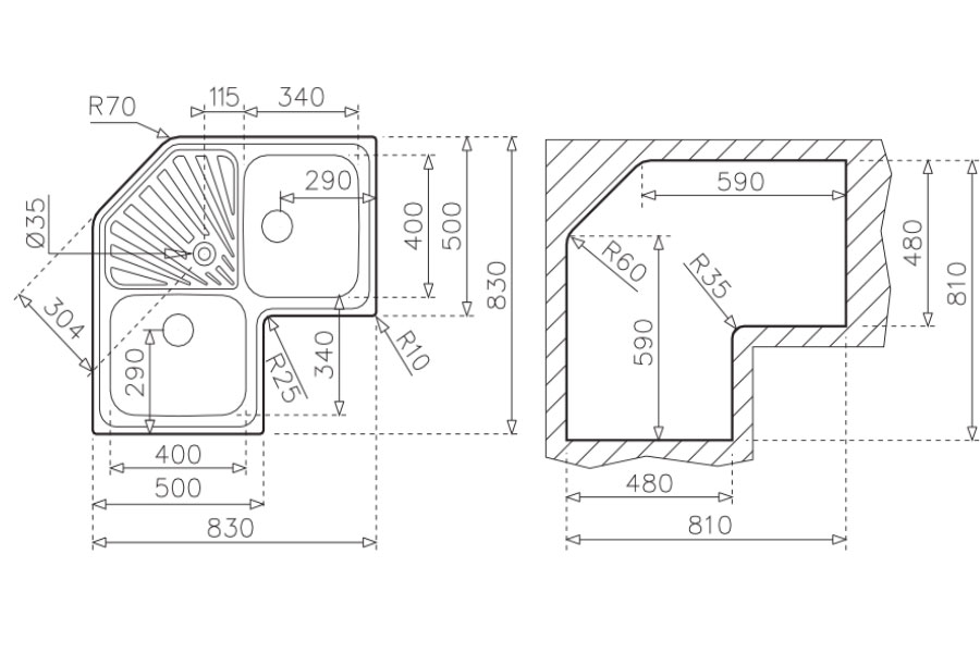 CHẬU RỬA TEKA ANGULAR SINK 2B - chau rua angulag 2b kt