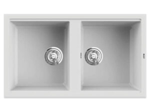 CHẬU RỬA BÁT KONOX GRANITE SINK PHOENIX 860 WHITE SILVER - chau rua bang da konox phoenix 860 silver