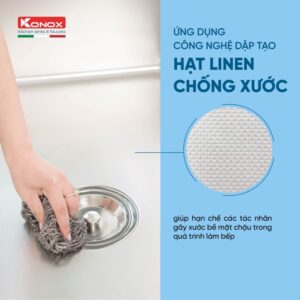 CHẬU RỬA BÁT CHỐNG XƯỚC KONOX WORKSTATION SINK KN8248SO DEKOR - chau rua bat 1 ho chong xuoc Konox KN8248SO Dekor be mat hat