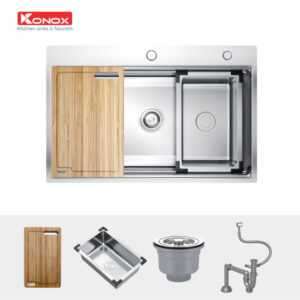 CHẬU RỬA BÁT KONOX WORKSTATION SINK – TOPMOUNT SINK KN7650TS - chau rua bat Workstation Sink Topmount Sink KN7650TS va phu kien