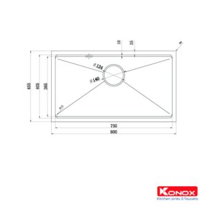 CHẬU RỬA BÁT KONOX WORKSTATION SINK – UNDERMOUNT SINK KN8046SU - chau rua bat Workstation Sink Undermount Sink KN8046SU thong so ky thuat