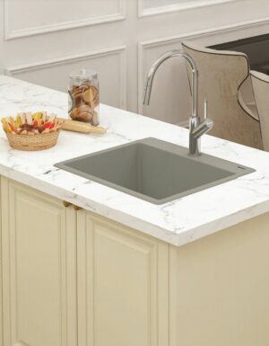 CHẬU RỬA BÁT KONOX GRANITE SINK RUVITA 680 GREY - chau rua bat da konox Ruvita 680 White Silver 1