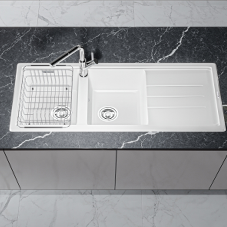 CHẬU RỬA BÁT KONOX GRANITE SINK PHOENIX 1160 BLACK - chau rua bat granite sink phoenix 1160 white silver 4