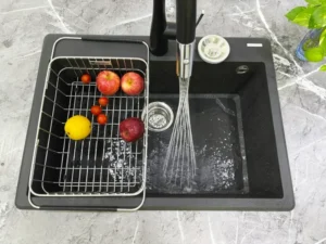 CHẬU RỬA BÁT KONOX GRANITE SINK RUVITA 680 GREY - chau rua bat konox da ruvita 680 black 5 964bdb76b1fc40f1a435209b3add7975