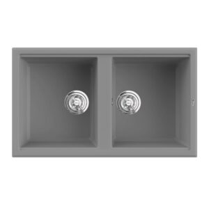 CHẬU RỬA BÁT KONOX GRANITE SINK PHOENIX SMART 860 GREY - chau rua bat konox granite phoenix 860 grey min