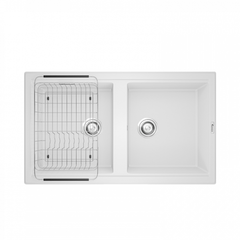 CHẬU RỬA BÁT KONOX GRANITE SINK PHOENIX SMART 860 WHITE SILVER