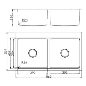 CHẬU RỬA BÁT CHỐNG XƯỚC KONOX WORKSTATION SINK – TOPMOUNT SINK KN8651TD DEKOR - chau rua bat workstation sink topmount sink kn8651td dekor 11677769042