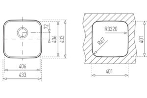 CHẬU RỬA INOX TEKA BE 40.40 10125005 - chau rua be 40x40x18 kt