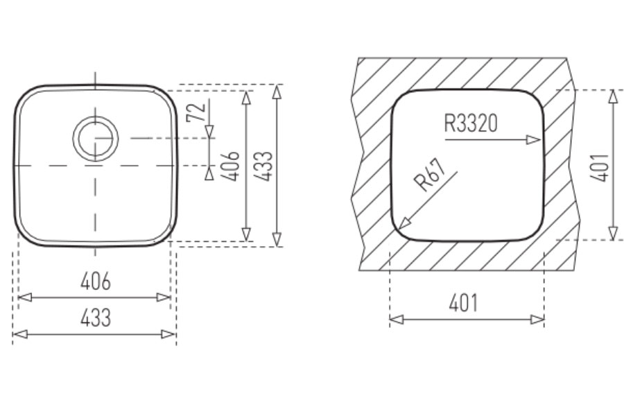 CHẬU RỬA INOX TEKA BE 40.40 10125005 - chau rua be 40x40x18 kt