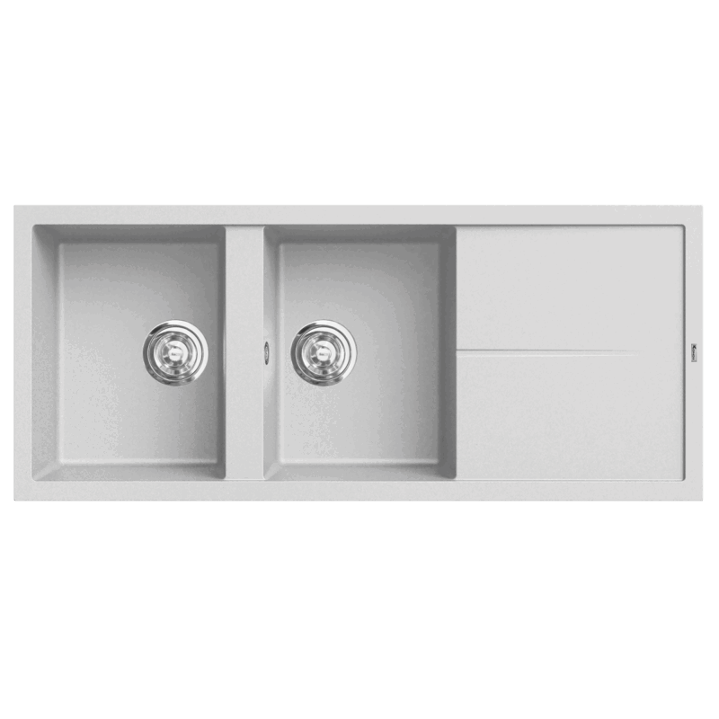 CHẬU RỬA BÁT KONOX GRANITE SINK PHOENIX 1160 GREY - chau rua chen da konox livello 1160 white silver 1