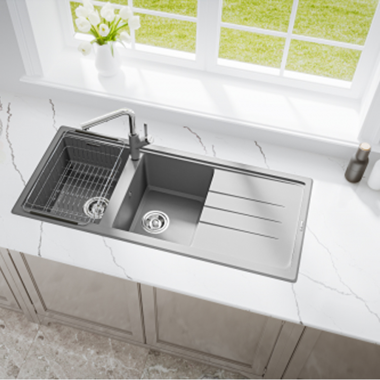 CHẬU RỬA BÁT KONOX GRANITE SINK PHOENIX 1160 GREY - chau rua chen konox granite sink phoenix 1160 grey 2 1