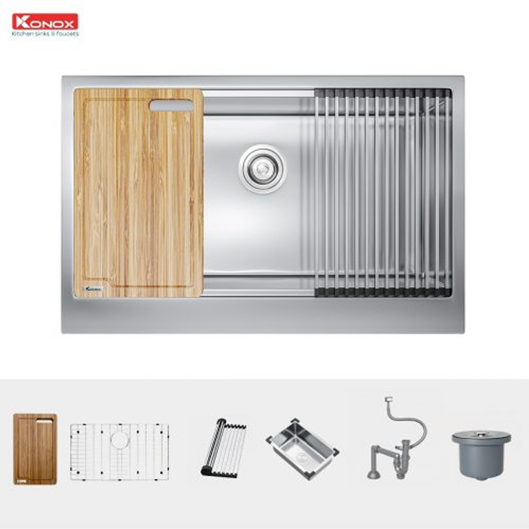 CHẬU RỬA BÁT KONOX WORKSTATION SINK – APRON SINK KN8051AS RETTA - chau rua chen konox workstation sink apron sink kn8051as retta 3