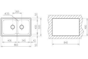 CHẬU RỬA TEKA CLASSIC 2B 86 - chau rua classic 2b 86 kt