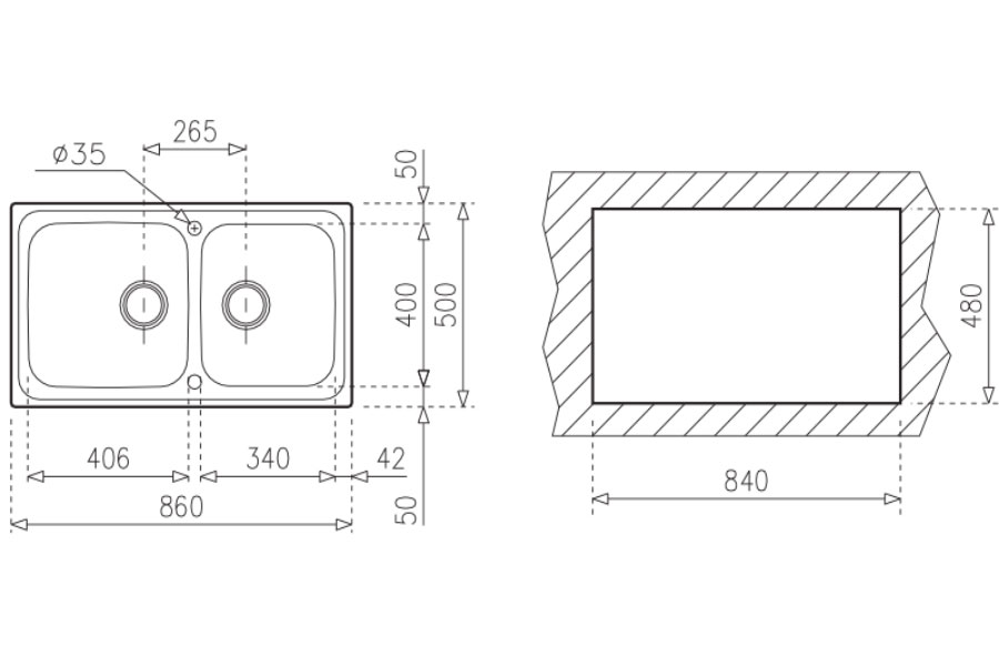 CHẬU RỬA TEKA CLASSIC 2B 86 - chau rua classic 2b 86 kt