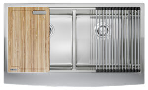 CHẬU RỬA BÁT KONOX WORKSTATION SINK – APRON SINK KN8751DA RETTA - chau rua konox kn8751da curve