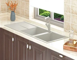 CHẬU RỬA BÁT KONOX GRANITE SINK LIVELLO SMART 1160 BLACK - chau rua konox livello 1160 grey on kitchen ab61434702654895804815e3acbb1d9b