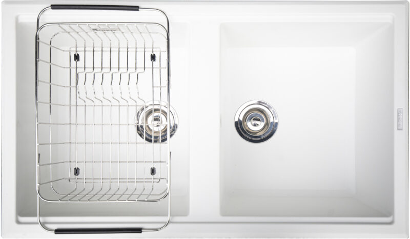 CHẬU RỬA BÁT KONOX GRANITE SINK PHOENIX 860 GREY - chau rua konox phoenix smart 860 white silver 1