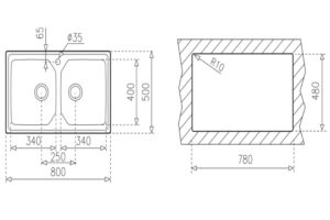 CHẬU RỬA TEKA PREMIUM 2B 80 - chau rua premium 2b kt