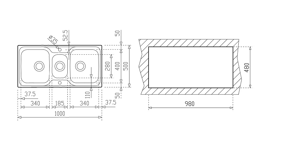 CHẬU RỬA TEKA CLASSIC 21-2 B - classic 21 2b ky thuat