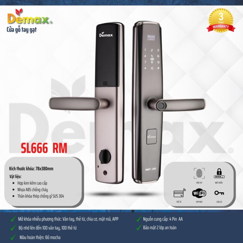 KHÓA VÂN TAY DEMAX SL666 RM - demax sl666 rm