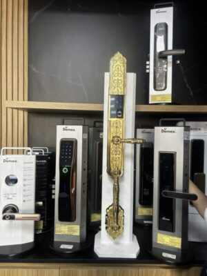 KHÓA CỬA ĐẠI SẢNH APP WIFI DEMAX SL8862 VÀNG 24K - demax sl886 gold demo