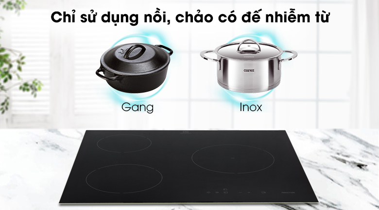 BẾP TỪ ÂM ELECTROLUX 3 VÙNG NẤU 60CM E6203IOK - e6203ioktu
