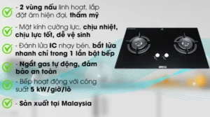 BẾP GAS ELECTROLUX FLEXI 80CM 2 MÂM CHIA LỬA EGT8028CK - egt8028ck