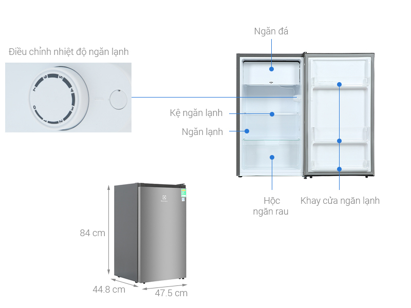 TỦ LẠNH ELECTROLUX MINI BAR 94 LÍT EUM0930AD-VN ULTIMATETASTE 300 MÀU XÁM ARCTIC