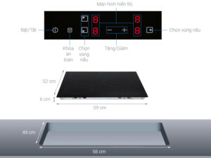 BẾP TỪ ÂM ELECTROLUX 3 VÙNG NẤU 60CM E6203IOK - electrolux e6203iok note
