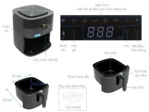 NỒI CHIÊN KHÔNG DẦU ELECTROLUX 5L EXPLORE 6 E6AF1-520K - electrolux e6af1 520k 5 lit note