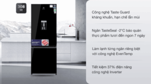 TỦ LẠNH ELECTROLUX NGĂN ĐÁ DƯỚI EBB3442K-H INVERTER ULTIMATETASTE 300 308L MÀU ĐEN BÓNG ( CÓ NGĂN ĐÔNG MỀM) - electrolux ebb3442k h 280821 0621260 Copy