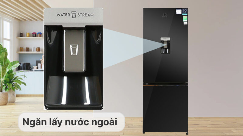 TỦ LẠNH ELECTROLUX NGĂN ĐÁ DƯỚI EBB3462K-H INVERTER ULTIMATETASTE 300 308L MÀU ĐEN BÓNG ( CÓ NGĂN ĐÔNG MỀM)
