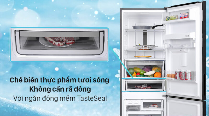 TỦ LẠNH ELECTROLUX NGĂN ĐÁ DƯỚI EBB3742K-A INVERTER ULTIMATETASTE 300 335L MÀU BẠC ( CÓ NGĂN ĐÔNG MỀM)